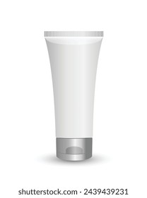 Cosmetic tube on white background