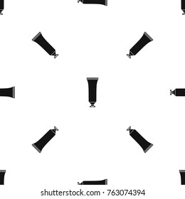 Cosmetic tube pattern repeat seamless in black color for any design. Vector geometric illustration