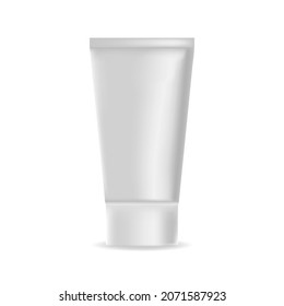 cosmetic tube without label for face and skin care product mock up isolated on white background. vector illustration