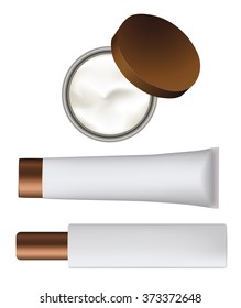 Cosmetic tubes with cream, vector