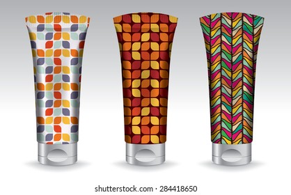 Cosmetic tubes template design, vector objects