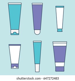 Cosmetic tubes. Vector illustration