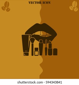 Cosmetic vector  icon. Coffee symbol background.