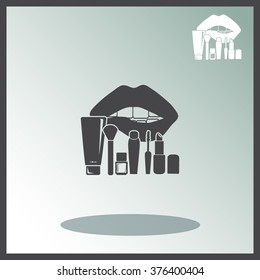 Cosmetic vector icons. Makeup symbol.