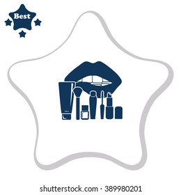 Cosmetic vector icons. Makeup symbol.