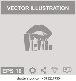 Cosmetic vector icons. Makeup symbol.