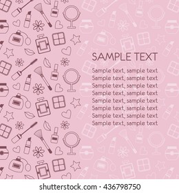 Cosmetic vector pattern. Beauty background.