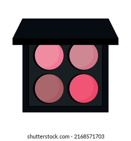 Cosmetic Vector realistic. Eye shadow icon in black case. 3D illustration image in white background