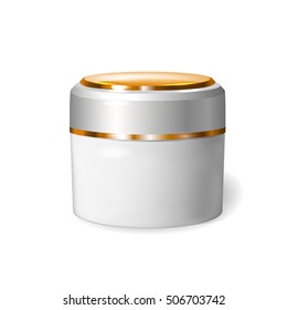 Cosmetic vial, flask. Container. Medical bank. jar of cream. 3d illustration.