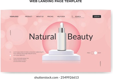 Cosmetic Web Banner Web Landing Page Template Design