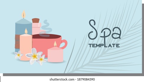 Cosmetics advertising illustration, simple and healthy skin care concept, product layout. Advertising poster for a spa salon.
