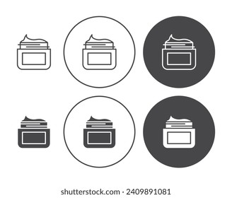 Cosmetics Balm Skincare Jar Vector Illustration Set. Beauty Spa Facial Cream Sign suitable for apps and websites UI design style.