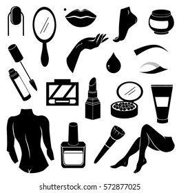 Cosmetics, beauty icon set. Vector art.
