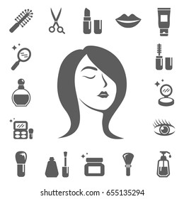 Cosmetics and beauty icons. Set of cosmetic for woman, illustration lipstick and cream, cosmetics for makeup