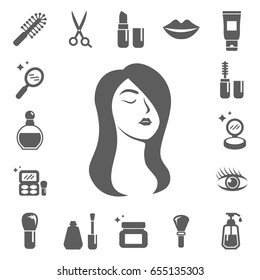 Cosmetics and beauty icons. Set of cosmetic for woman, illustration lipstick and cream, cosmetics for makeup