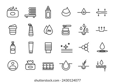 Cosmetics and beauty icons set. Set of decorative cosmetics skin and face care vector icons collection.