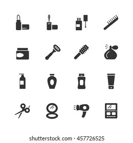 Cosmetics and beauty vector icon set