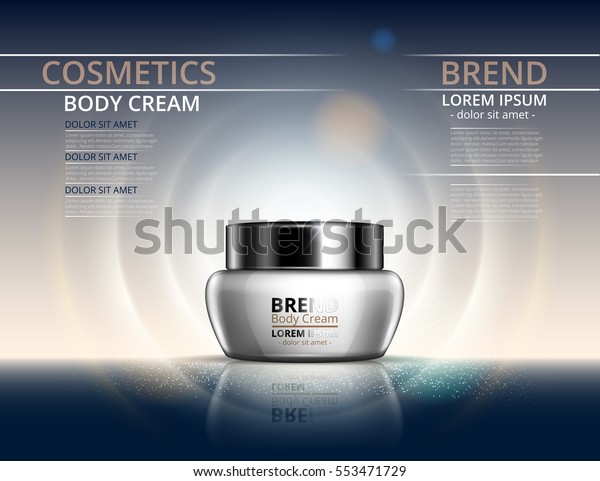 Download Cosmetics Body Cream Jar Design On Stock Vector Royalty Free 553471729