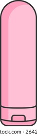 cosmetics bottle, cream tube, simple linear black and pink icon, isolated on a white background, doodle and sketch style, hand drawing