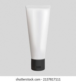 Botella de cosméticos sobre fondo transparente, vector, ilustración.