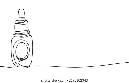 Cosmetics bottle one line continuous. Hand drawn vector art.