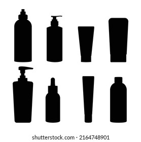 Frasco de cosméticos Diseño de siluetas Vector premium