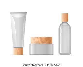 Cosmetics Bottle, Transparent Container For Liquids Like Serums Or Toners. Cream Tube, Ecological, Convenient Packaging