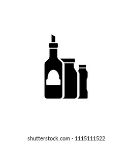 Cosmetics Bottles. Flat Vector Icon illustration. Simple black symbol on white background. Cosmetics Bottles sign design template for web and mobile UI element