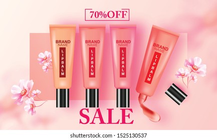 cosmetics bottles mockup  brand sale