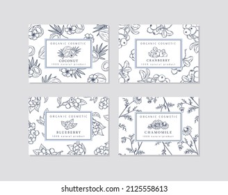 Cosmetics Boxes Set. Vector Wrapped Containers Label Cover Collection.