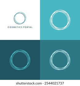 COSMETICS circle logo with rotating circle vector illustration and modern