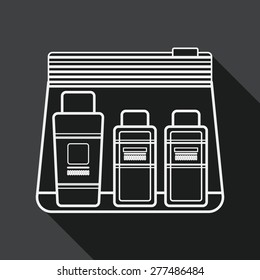 cosmetics containers flat icon with long shadow, line icon