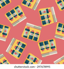 cosmetics containers flat icon seamless pattern background