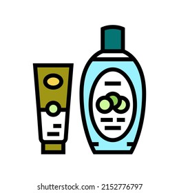 cosmetics with cucumber ingredient color icon vector. cosmetics with cucumber ingredient sign. isolated symbol illustration