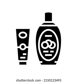 cosmetics with cucumber ingredient glyph icon vector. cosmetics with cucumber ingredient sign. isolated contour symbol black illustration