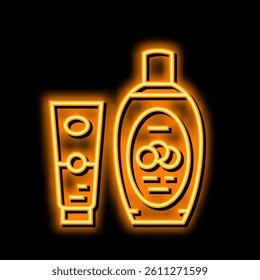 cosmetics with cucumber ingredient neon light sign vector. cosmetics with cucumber ingredient illustration