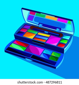 cosmetics, design, glamour, brush, care, skin, beautiful, face, woman, set