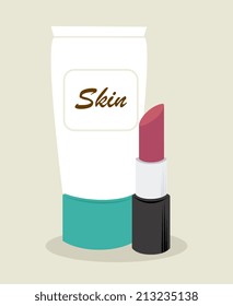 Cosmetics design over beige background,vector illustration