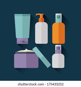 cosmetics design over blue background vector illustration