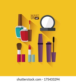 cosmetics design over yellow background vector illustration