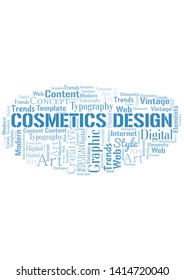 Cosmetics Design word cloud. Wordcloud made with text only.