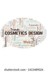 Cosmetics Design word cloud. Wordcloud made with text only.