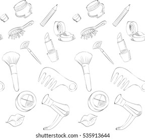 cosmetics drawing vector seamless texture