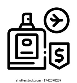 cosmetics in duty free icon vector. cosmetics in duty free sign. isolated contour symbol illustration