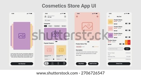 Cosmetics E-commerce Mobile Application User Interface.