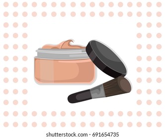 Cosmetics eye shadow set collection Vector illustrations