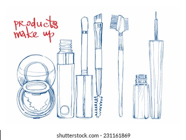 cosmetics for the eyes. sketch. Vector design ideas