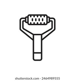 Cosmetics Face Roller Outline Icon Vector Illustration
