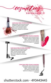 Cosmetics and fashion background.  Use for advertising flyer, banner, leaflet.With place for your text .Template Vector.