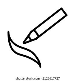 Cosmetics flat line icon. Outline sign makeup pencil for mobile concept and web design, store.